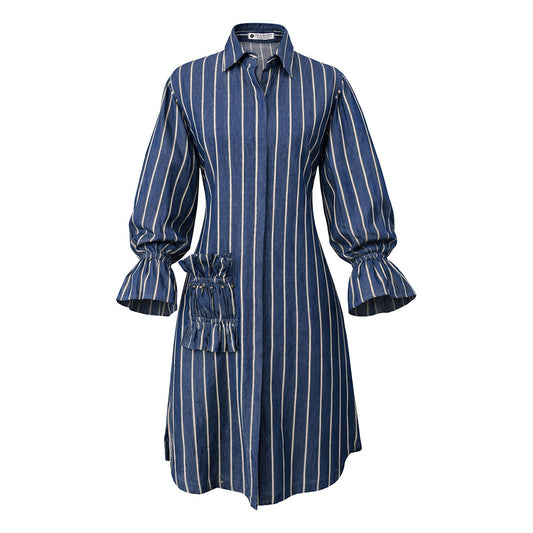 Denim  - Striped Shirt Dress