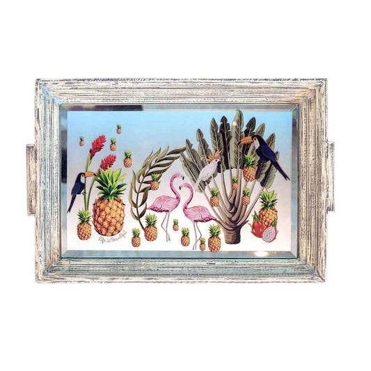 Trays - Jungle Stacked Edge Small White