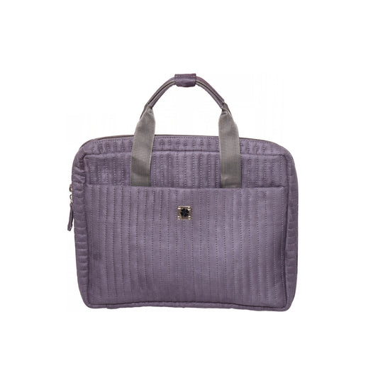 Suede Laptop Bag - Grey