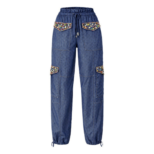 Denim - Embellished Jogger Pants