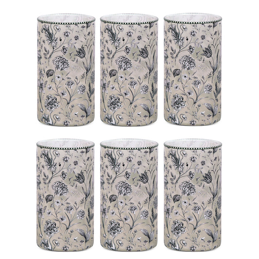 Glasses - Flora & Fauna White (Set of 6)