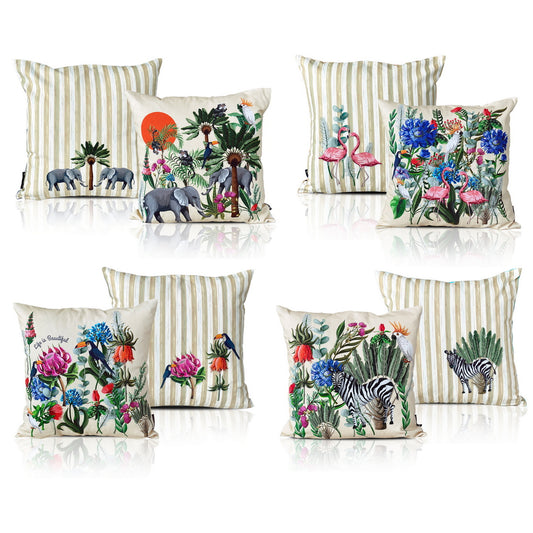 Cushion Cover - Jungle Ivory Canvas (Set of 4)