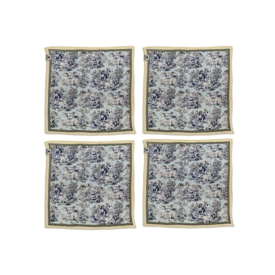 Napkin Sets - Blue Elephant Cocktail Napkin 01 (Set of 4)