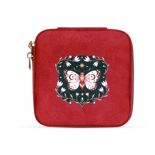 Suede Jewellery Box - Maroon