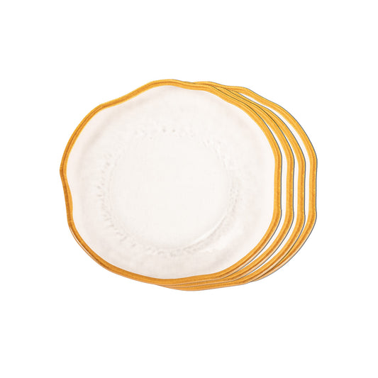 Quarter Plates - Signature Gold Rim (Set of 4)