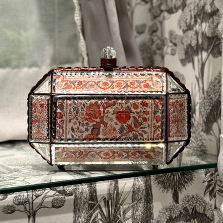 Prismatic Mirror Clutch – Scarlet Mosaic