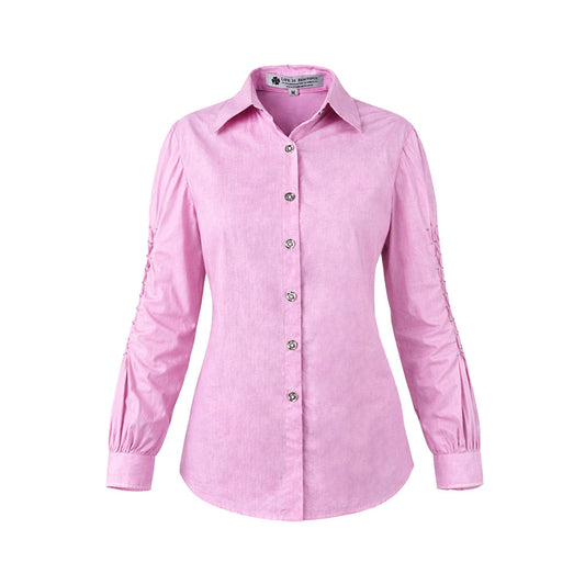 LIB Basics - Lilac Smocked Sleeve Shirt
