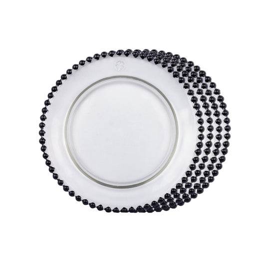 Dinner Plates - Dotted Clear & Grey (Set of 4)