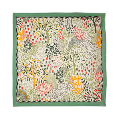 Silk Habutai - Tree Leaves Day Green