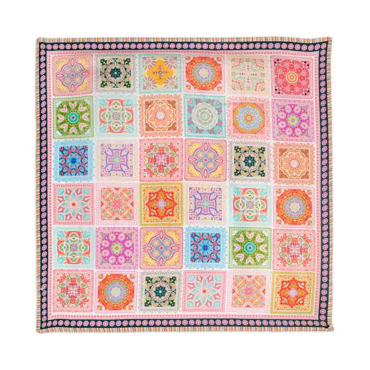 Silk Habutai - Mandala White