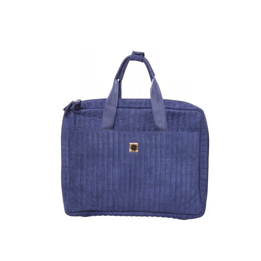 Suede Laptop Bag - Dark Blue
