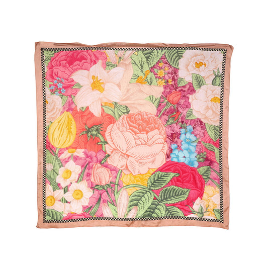 Silk Habutai - Checkered Floral