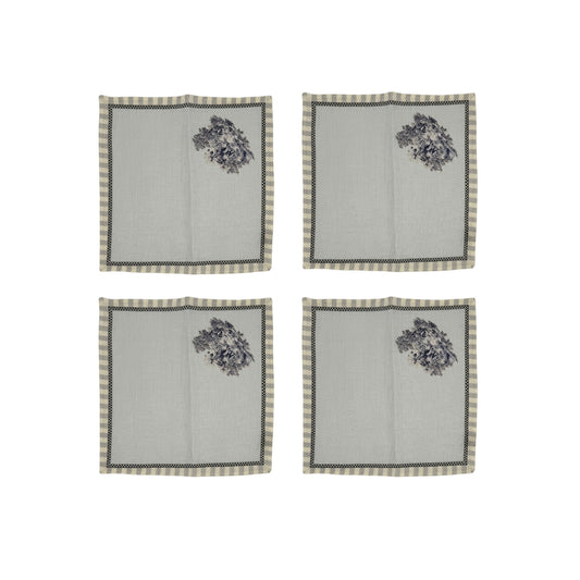 Napkin Sets - Blue Elephant Cocktail Napkin 03 (Set of 4)