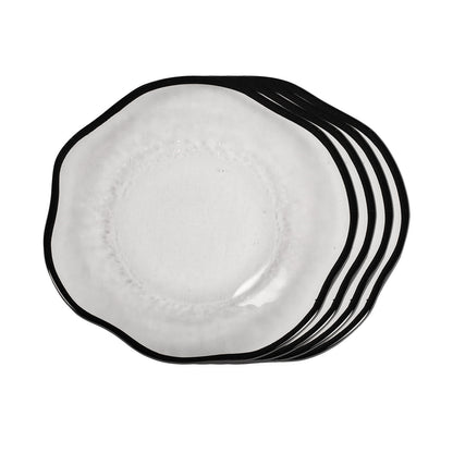 Dinner Plates - Signature Black Rim (Set of 4)