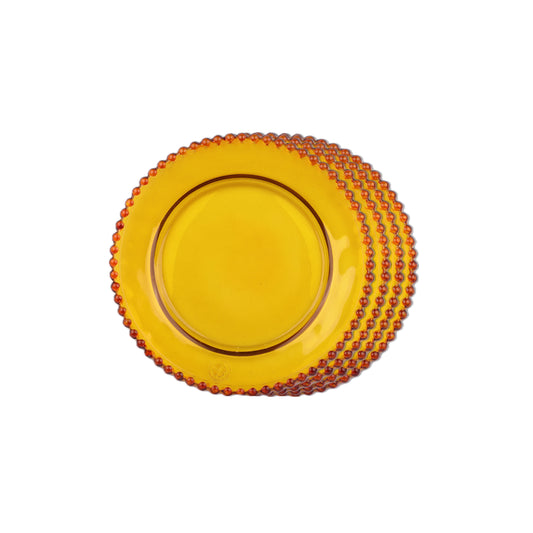 Quarter Plates - Dotted Yellow (Set of 4)