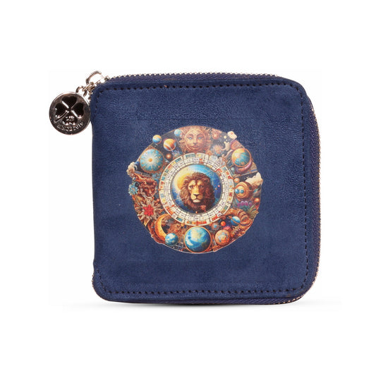 Suede Wallet – Lion’s Orbit Midnight Blue