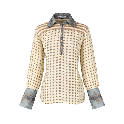 Explorer - Ivory Printed Panel Shirt