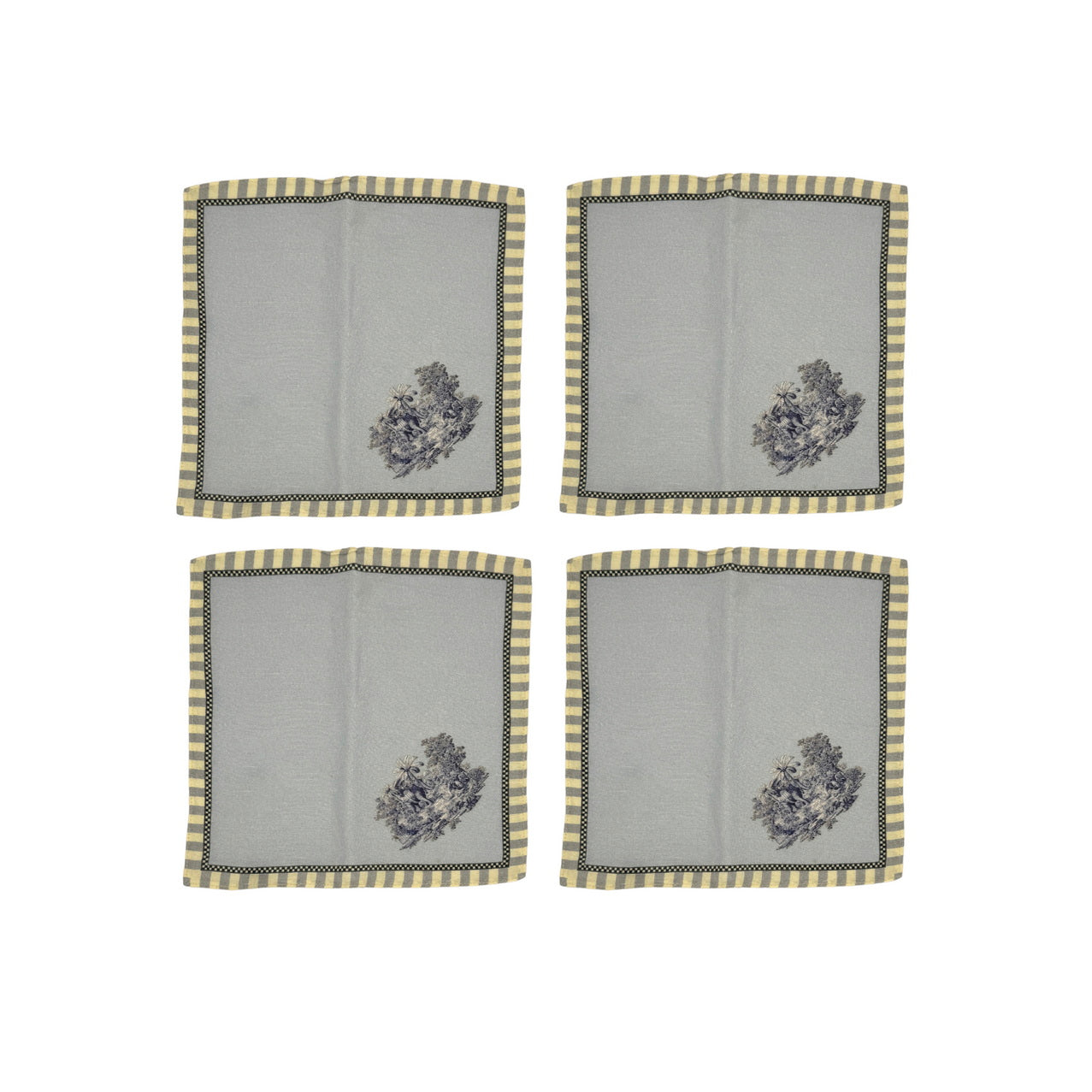 Napkin Sets - Blue Elephant Cocktail Napkin 04 (Set of 4)