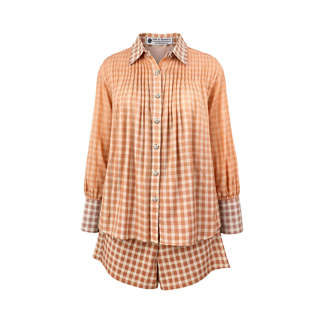 Picnic - Pleated Top & Shorts Set