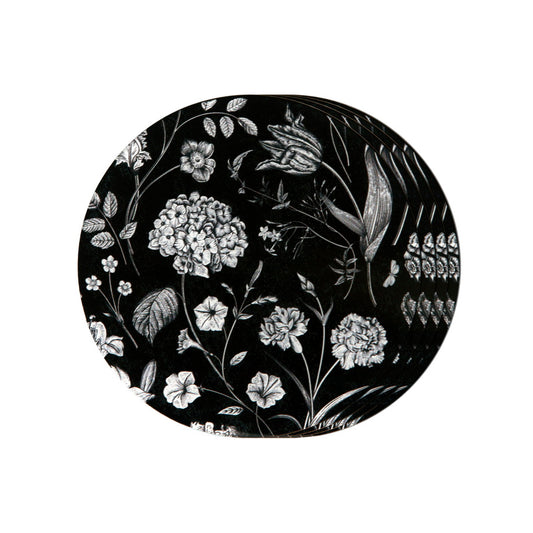 Coasters - Flora & Fauna Black (Set of 4)