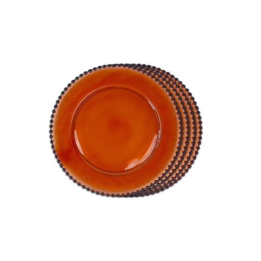 Quarter Plates - Dotted  Orange (Set of 4)