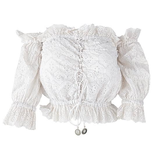 Ikat - Lace Off-Shoulder Top