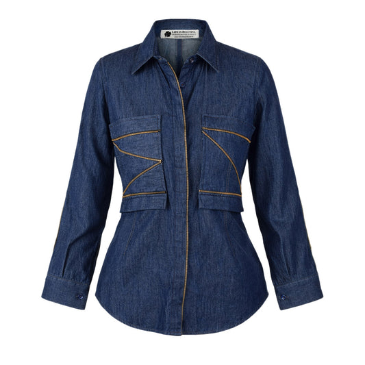 Denim - Zip/Heart Shirt