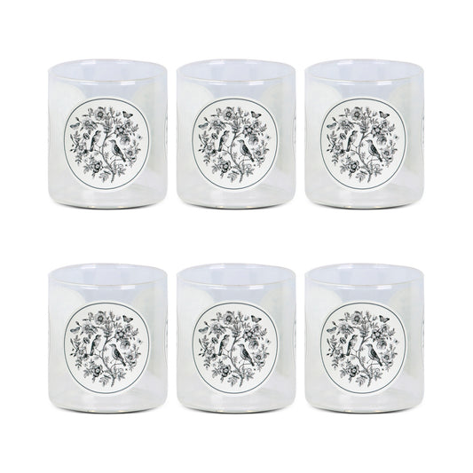 Glasses - Flora & Fauna Squat Bird Forest (Set of 6)