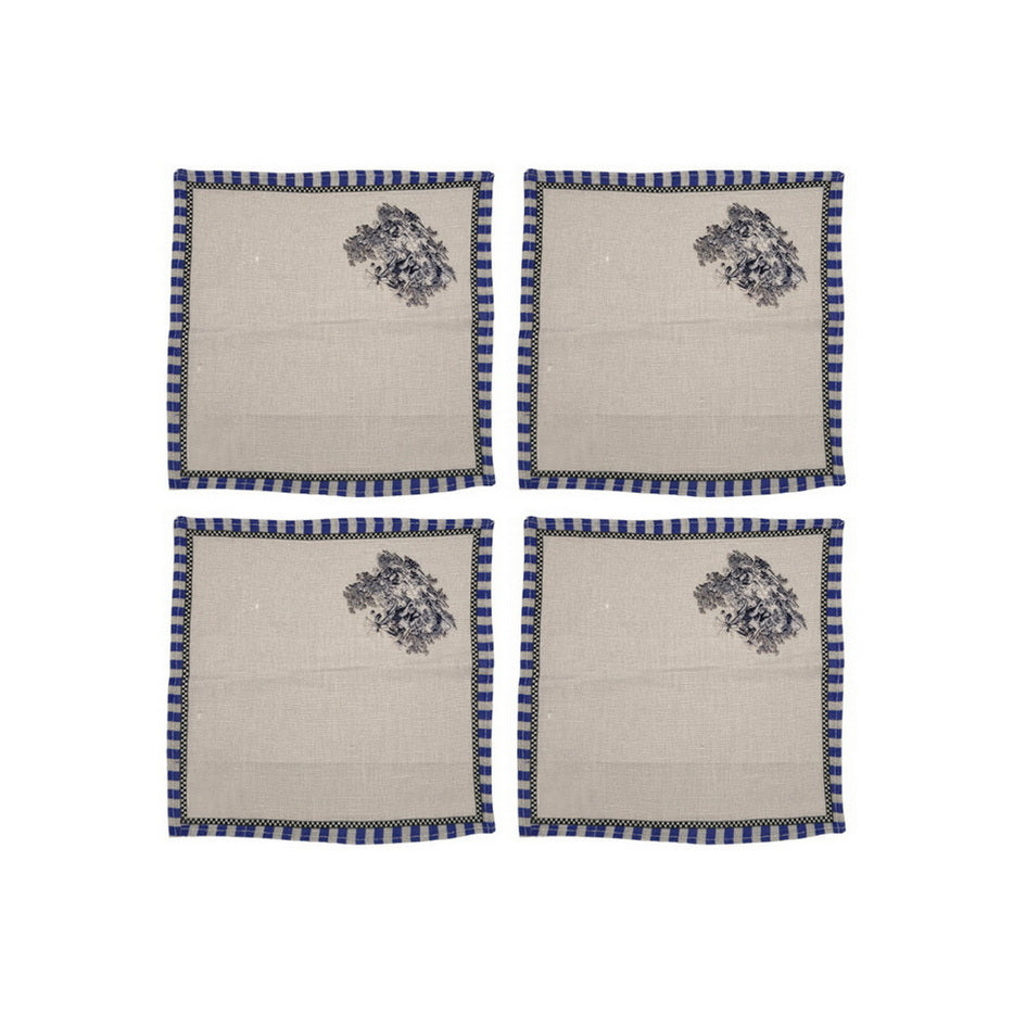 Napkin Sets - Blue Elephant Cocktail Napkin 05 (Set of 4)