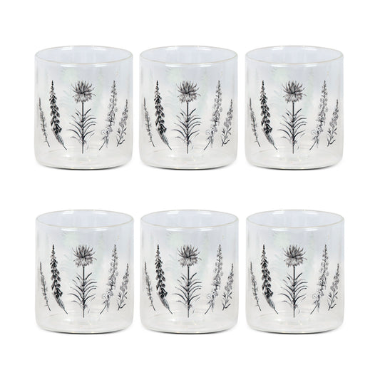 Glasses - Flora & Fauna Squat Forest (Set of 6)