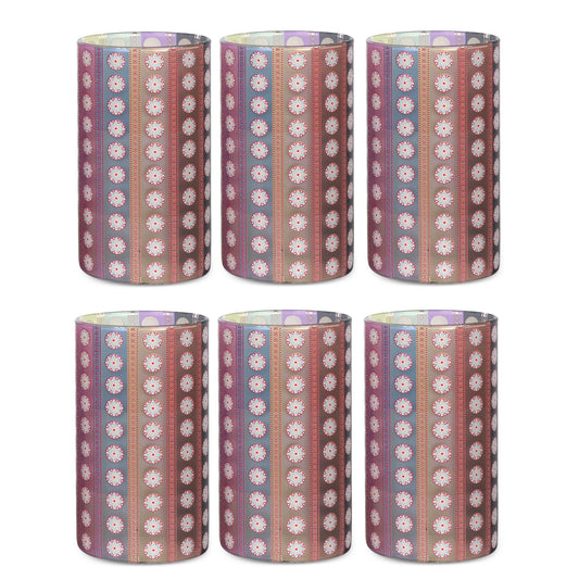 Glasses - Mandala Circle Black Tall (Set of 6)