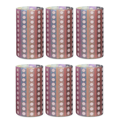 Glasses - Mandala Circle Black Tall (Set of 6)