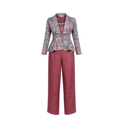 Floral  - Blush Botanical Print Jacket & Pant Co-ord Set