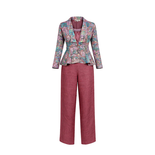 Floral  - Blush Botanical Print Jacket & Pant Co-ord Set