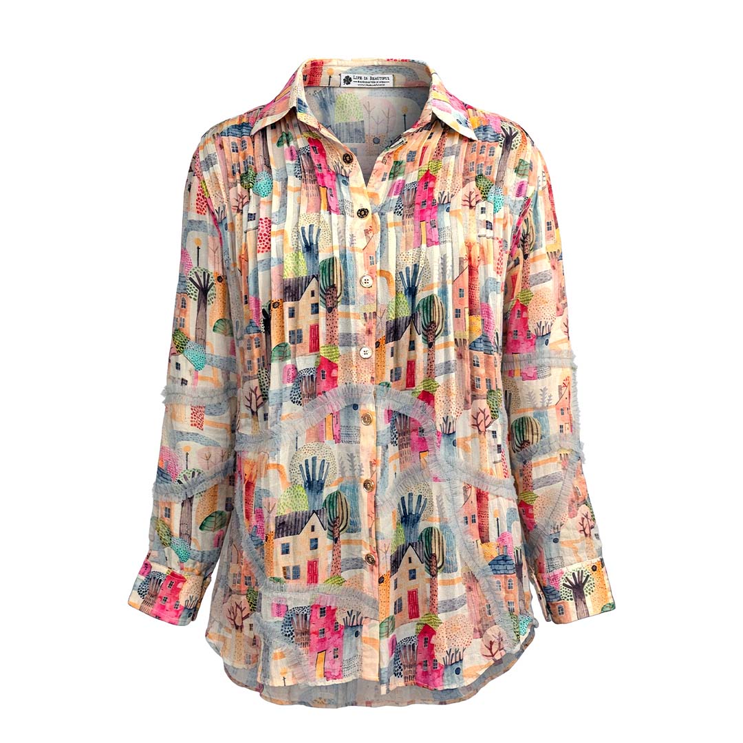 Picnic -  Pleated Printed Shirt