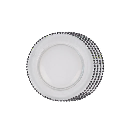 Quarter Plates - Dotted Clear & Black (Set of 4)