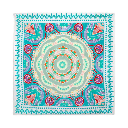 Silk Habutai - Big Mandala Blue