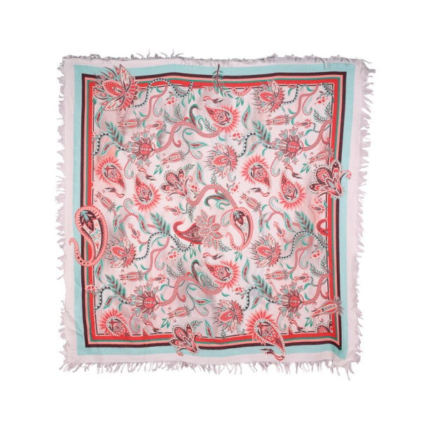 Twill Pashmina Shawl - Blue Paisely