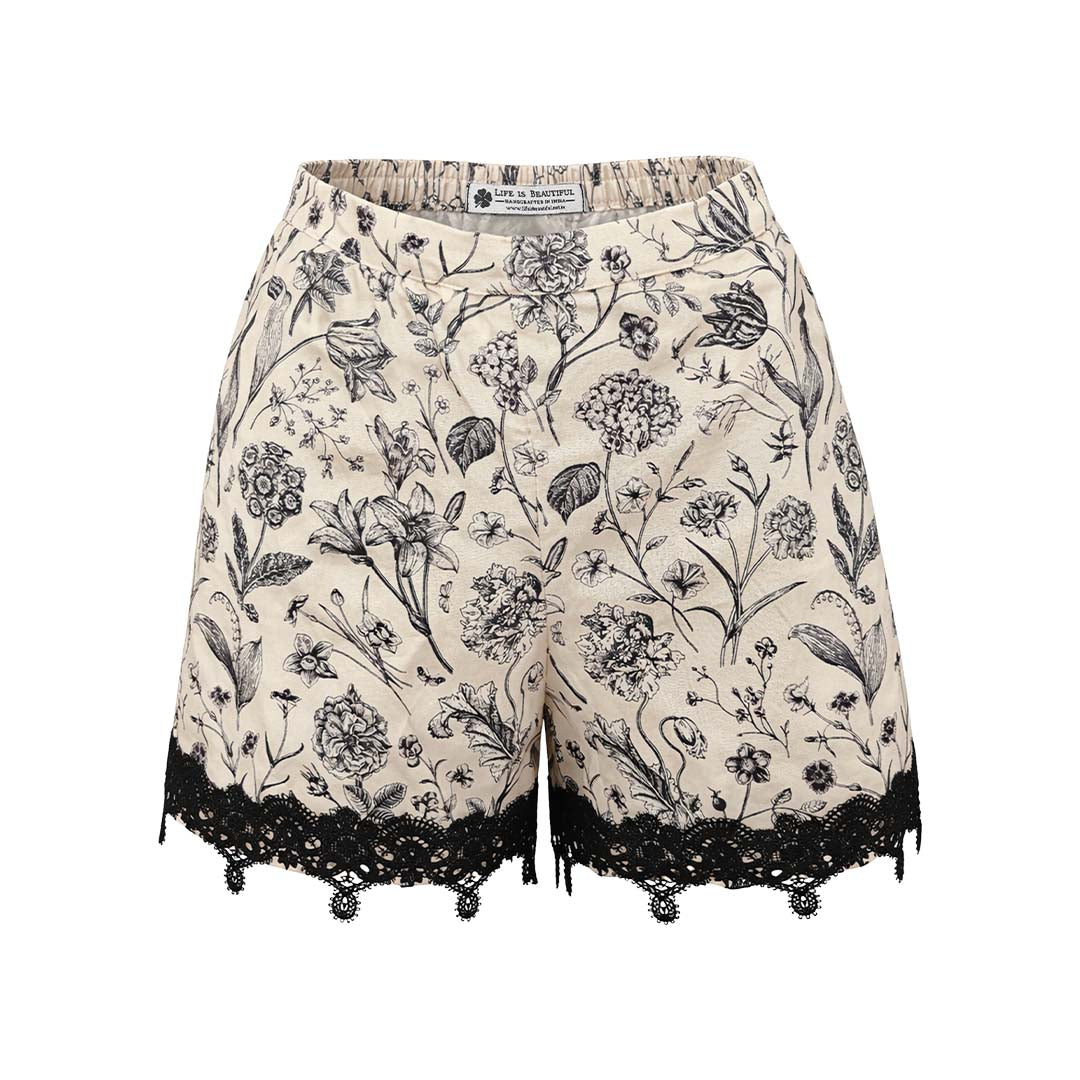 Flora & Fauna - Lace Trim Shorts
