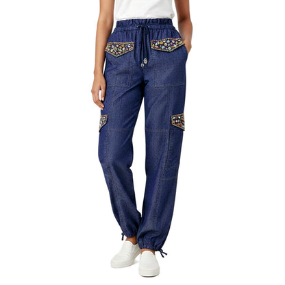 Denim - Embellished Jogger Pants