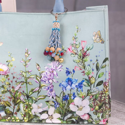 Tote Bag - Floral Suede