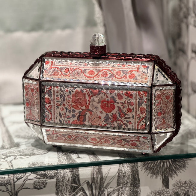 Prismatic Mirror Clutch – Scarlet Mosaic