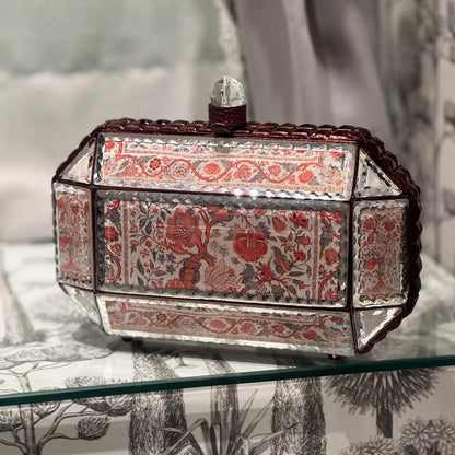 Prismatic Mirror Clutch – Scarlet Mosaic