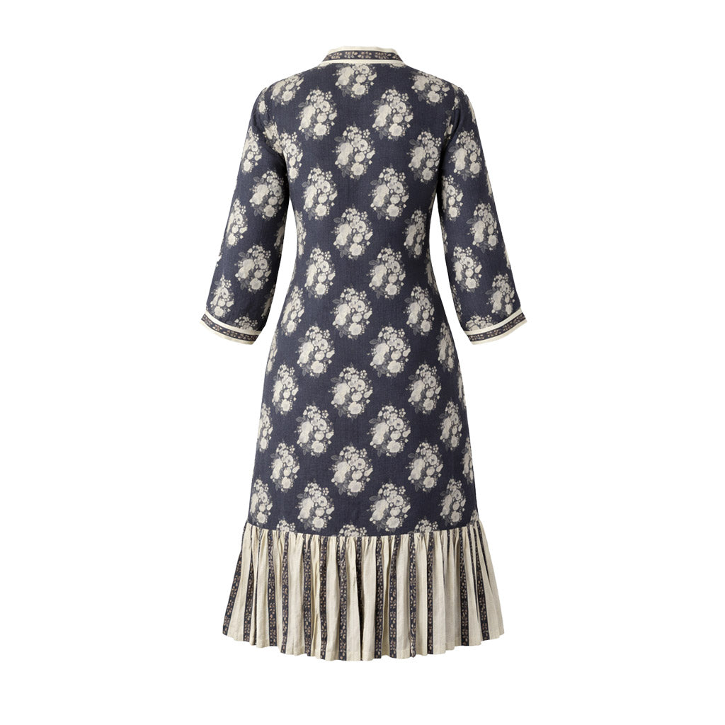 Flora & fauna  - Tie-Up Dress with Pleated Hem