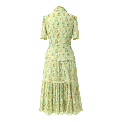 Picnic - Ruffled Shirt & Tiered Skirt Set