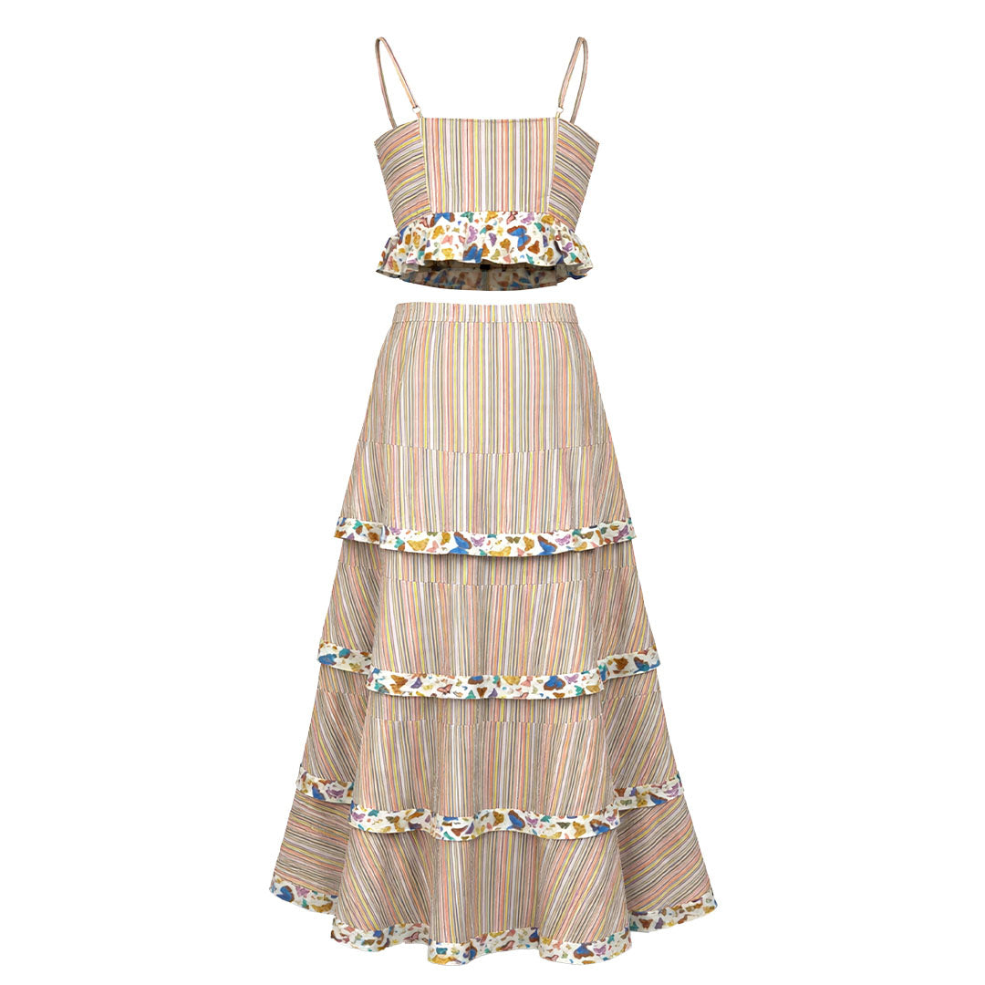 Butterfly & Birds - Skirt & Top Set