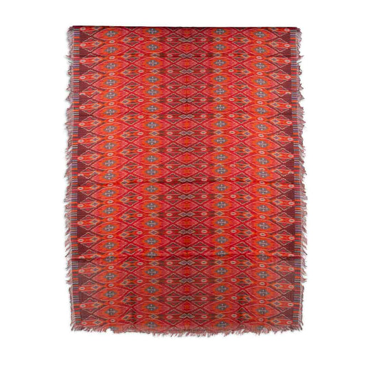 Twill Pashmina - Ikkat Red