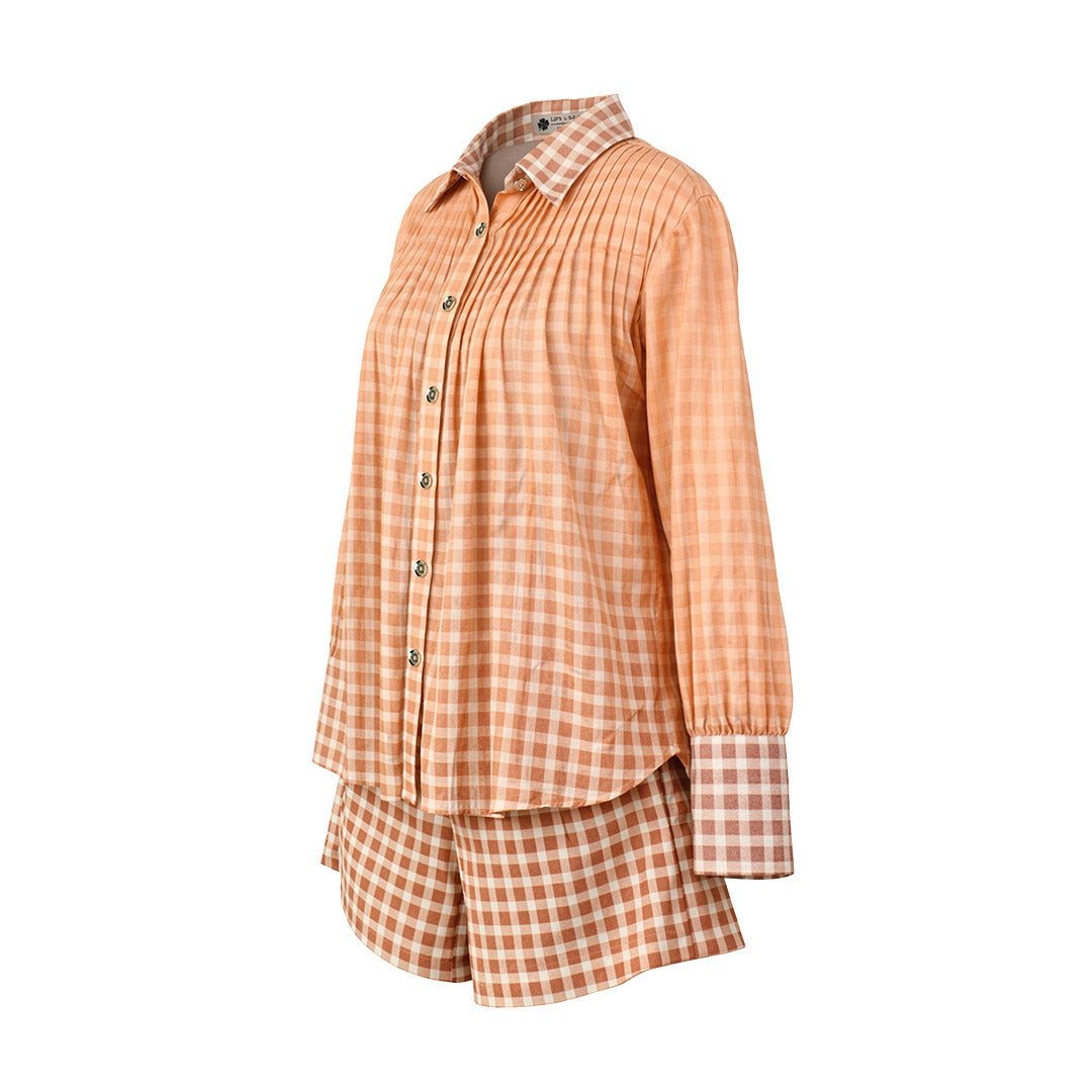Picnic - Pleated Top & Shorts Set