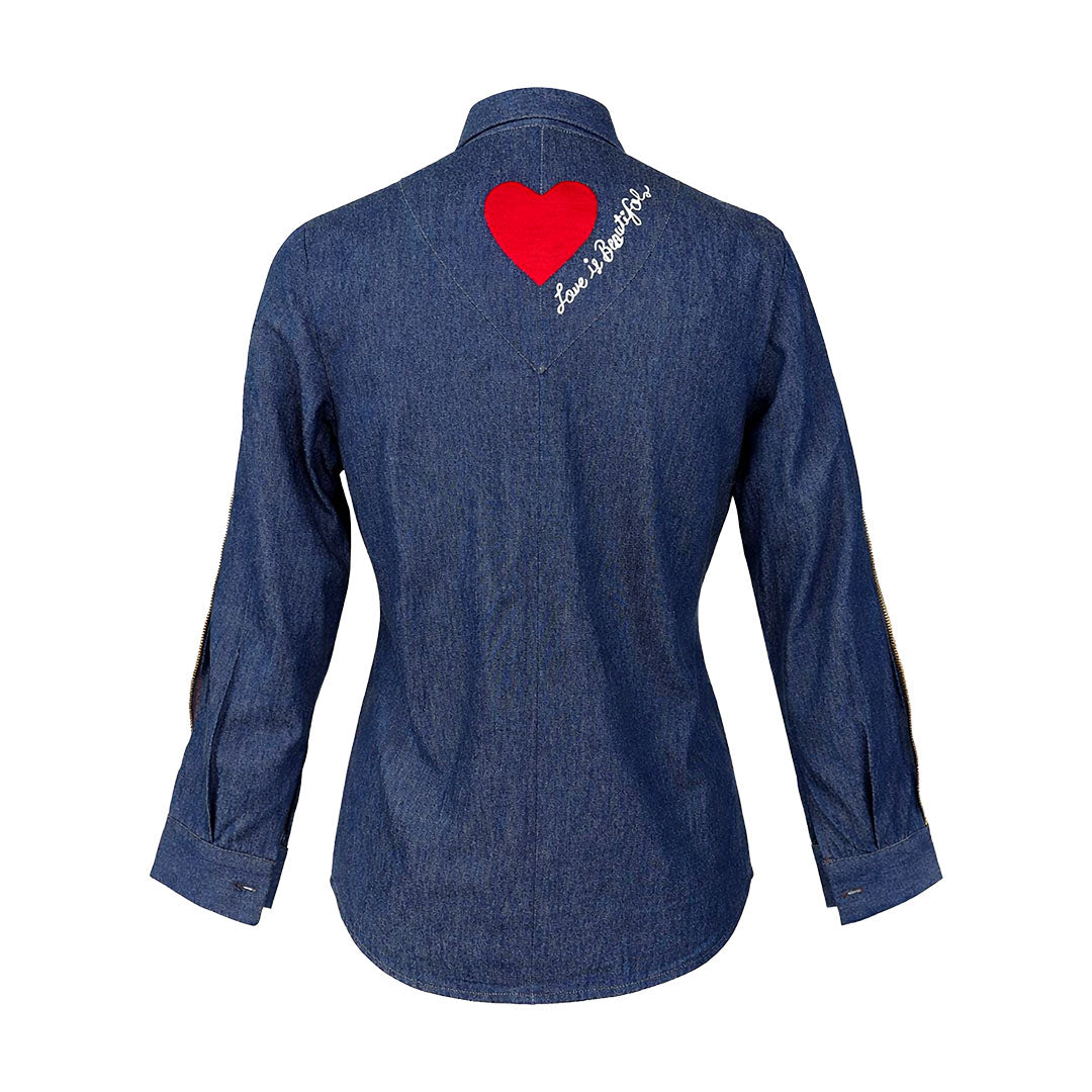 Denim - Zip/Heart Shirt