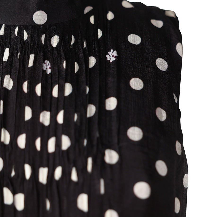 Polka Dot - Pleated Belted Dress